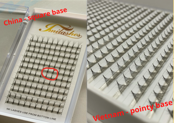 The different lashes tray in Viet Nam and China