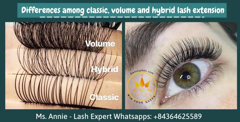 Differences among classic, volume and hybrid lash extension