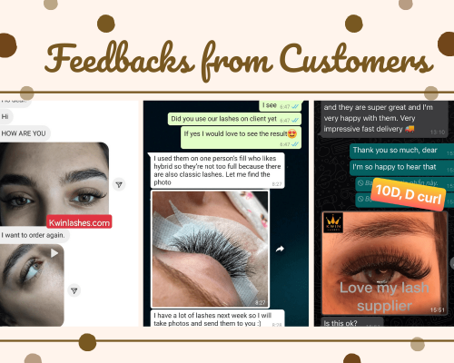 Feedbacks from customers using lash trays of Kwin Lashes