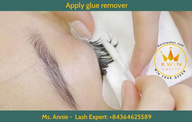 Apply glue remover for eyelash extension removal