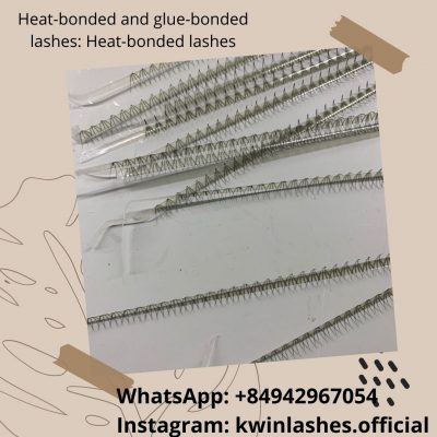 Heat-bonded and glue-bonded lashes. Heat-bonded lashes