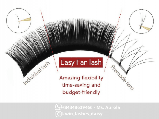 The difference of classic lashes, pre-made fans, and easy fan lashes