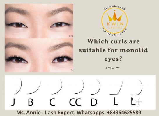 Which curls are suitable for eyelash extension for monolid eyes?