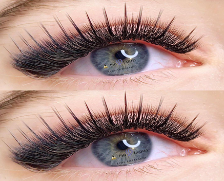 The wet look lashes is the trendy eyelashes extension style