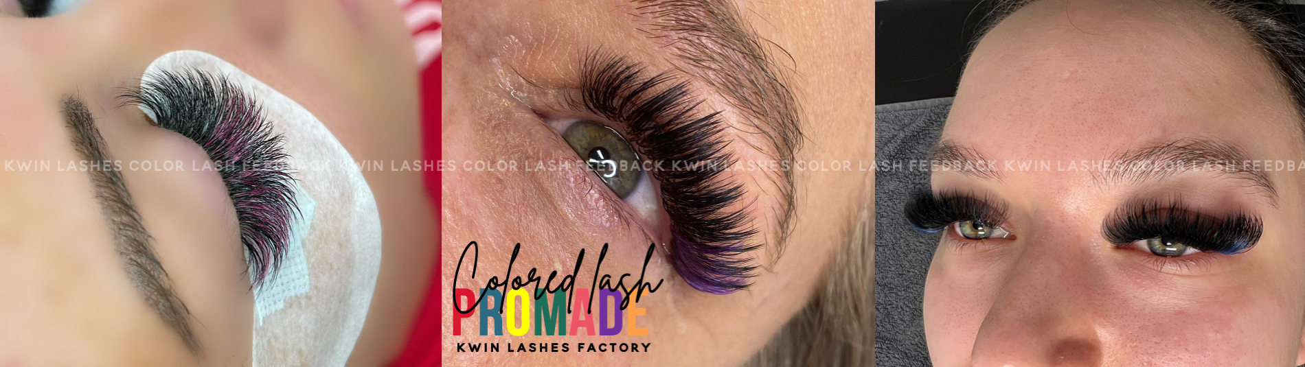Eyelash extensions with colored lash
