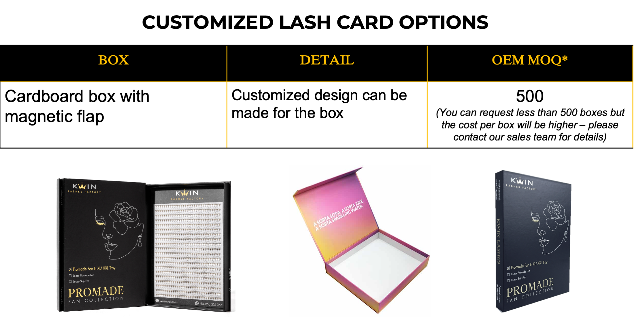 Customized Lash Boxes Options at Kwin Lashes